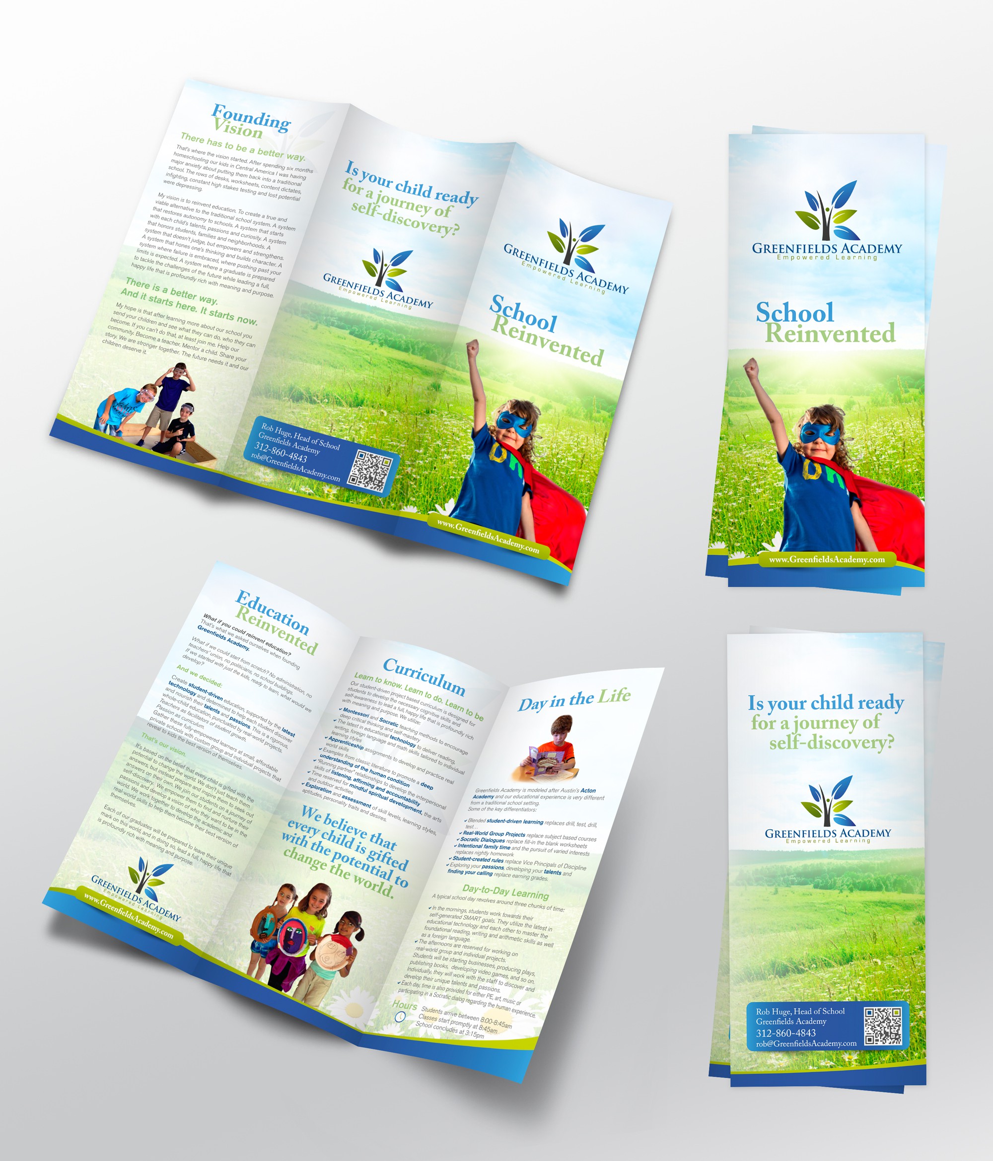 Tri-fold brochure For School Academy reinvented 1